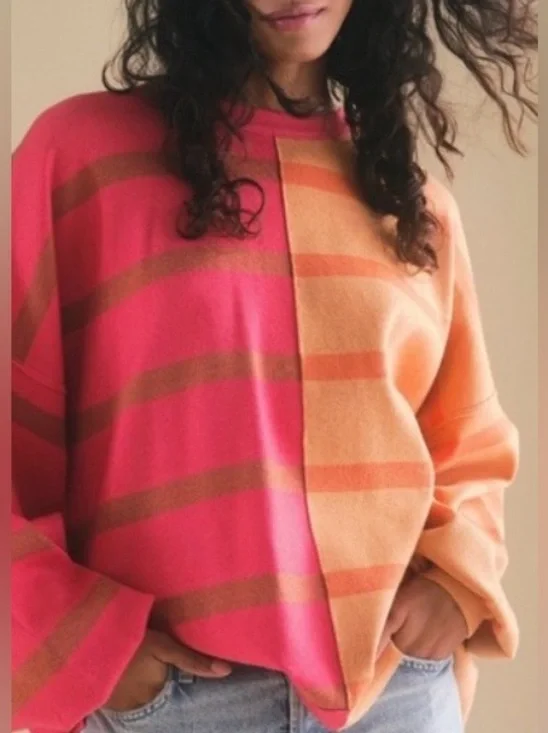 Free People Uptown Stripe Pullover Sweater Size XS - Picture 2 of 6